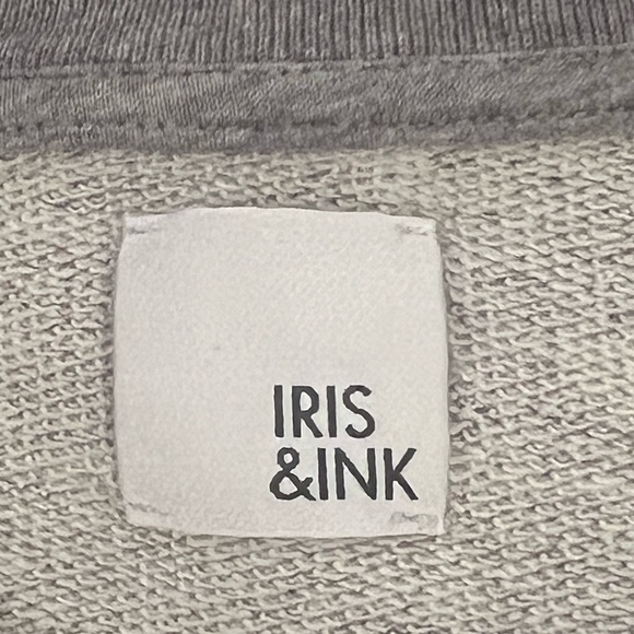 Iris & Ink Gray Crewneck Sweatshirt w/ Ruffle Detail  | SZ S | Good Condition - Picture 8 of 8